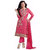 Z Hot Fashion Pink Embroidered Chanderi Salwar Suit Material (Unstitched)
