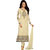 Zhot Fashion Beige Brasso Embroidered Salwar Suit Dress Material (Unstitched)