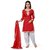ZHot Fashion Womens Embroidered Un-stitched Salwar Suit Material In Cotton Fabric (ZHPPT1001) Red