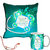 meSleep Green Happy Raksha Bandhan Cushion Cover and Mug Combo With Beautiful Rakhis