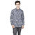 25th R 100 Cotton Printed Slim Fit Grey-Blue Casual Partywear Shirt for Men