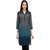Tunic Nation Women Poly Georgette Dark Green Tunic Shirt With Metal Buttons