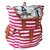 Kleio Striped Backpack In Canvas 1 L Backpack (Pink)