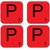 meSleep Alphabet P Wooden Coaster-Set of 4