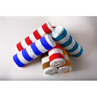Handloomdaddy 100% Cotton Pack Of 4 Stripe Design Hand Towel