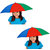 combo of  Two Cute Hat Rainbow Umbrella