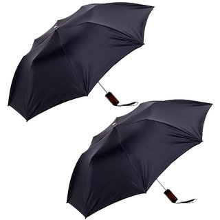 Combo of Two Black  Silver Umbrella