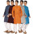 TrustedSnap Pack of 5 Men's Multicolor Comfort Fit Kurta