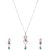 Sheelas non plated, white coloured, alloy material, Brass American diamond pendant Set for women code no604