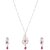 Sheelas non plated, white coloured, alloy material, Brass American diamond pendant Set for women code no605