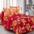 Valtellina Cotton Floral Red Double Bedsheet with 2 Contrast Pillow Covers(TC-129)