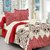 Valtellina Cotton Traditional  Red Double Bedsheet with 2 Contrast Pillow Covers(TC-129)