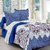 Valtellina Cotton Traditional  Blue Double Bedsheet with 2 Contrast Pillow Covers(TC-129)
