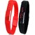 Twok Combo of Led Band Black + Red Digital Watch - For Boys, Couple, Girls, Men, Women