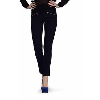 Elasticated Zip Side Water Resistant Trousers  Black  Just 6