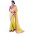 Parchayee Yellow Georgette Plain Saree Without Blouse