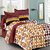 Valtellina Cotton Polka Brown Double Bedsheet with 2 Contrast Pillow Covers(TC-129)