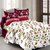 Valtellina Cotton Floral White Double Bedsheet with 2 Contrast Pillow Covers(TC-129)