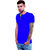 Enquotism Men's Blue Round Neck T-Shirt