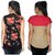 Klick2Style Multicolor Georgette And Viscose And Lycra Round Neck Sleeveless Printed Top (Pack of 2)