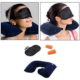 3 In 1 Travel Set - (Neck Pillow, Eye Mask Ear Plug)