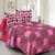 Valtellina Cotton Checkered Pink Double Bedsheet with 2 Contrast Pillow Covers(TC-129)