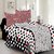 Valtellina Cotton Polka White Double Bedsheet with 2 Contrast Pillow Covers(TC-129)