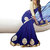 Stylzone Blue Georgette Plain Saree With Blouse