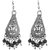 Sheelas Black color white metal earring for women code no438