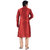 Sanwara Red Silk Blend Long Kurta  Pyjama Sets For Men