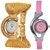 Golden Watch With Pink Glory Combo Watch