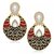 Kriaa Alloy Maroon  Black Ethnic Danglers Earrings - 1305036