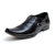 Oora Black With Fine Lining Design  Buckle Slip On Formal Shoes For Men