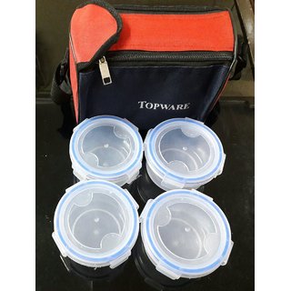 Buy Topware Vega 4pcs Lock n Fit Lunch box - 250ml 4 round containers ...