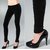 Velvet Shinny Leggings Skin Fit Slacks in Black Color Footless Tight Fits Women