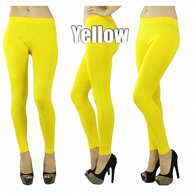 Buy Befli Combo Pack of 3 Skinny Fit 3/4 Capris Leggings for Women Purple  Navy Lemon Yellow Large at Amazon.in