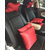 Lushomes Textured Blackout Red Car Set (4 pcs Cushions  2 pcs Neck rest Pillow)