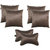 Lushomes Textured Blackout Dark Brown Car Set (4 pcs Cushions  2 pcs Neck rest Pillow)
