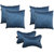 Lushomes Textured Blackout Blue Car Set (4 pcs Cushions  2 pcs Neck rest Pillow)