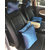 Lushomes Textured Blackout Blue Car Set (4 pcs Cushions  2 pcs Neck rest Pillow)
