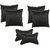Lushomes Textured Blackout Black Car Set (4 pcs Cushions  2 pcs Neck rest Pillow)