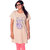 TAB91 Beige ColourRound Neck Printed Cotton Top For Women