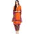 Shakumbhari Orange Self Design Cotton Straight Kurti