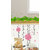 Set of 2 - WallTola Wall Stickers  Clover Fencing and Pink Butterflies Bathroom   Wall Stickers