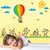 Set of 2 - WallTola Wall Stickers  Parachute Monkeys and Naughty Krishna   Wall Stickers