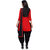 Fabliva Red  Black Embroidered Cotton Straight Suit (Unstitched)
