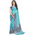 Vaamsi Blue Chiffon Printed Saree With Blouse
