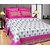Akash Ganga Pink Cotton Double Bedsheet with 2 Pillow Covers (Cotton03)