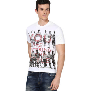Shanty Men's White Graphic Cotton T-Shirt