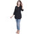 Oviya Poly Crepe Straight Solid B-Black Tunic
